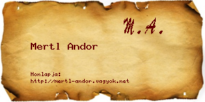 Mertl Andor névjegykártya