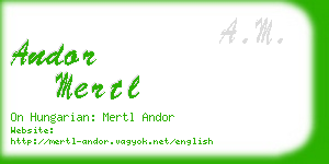 andor mertl business card